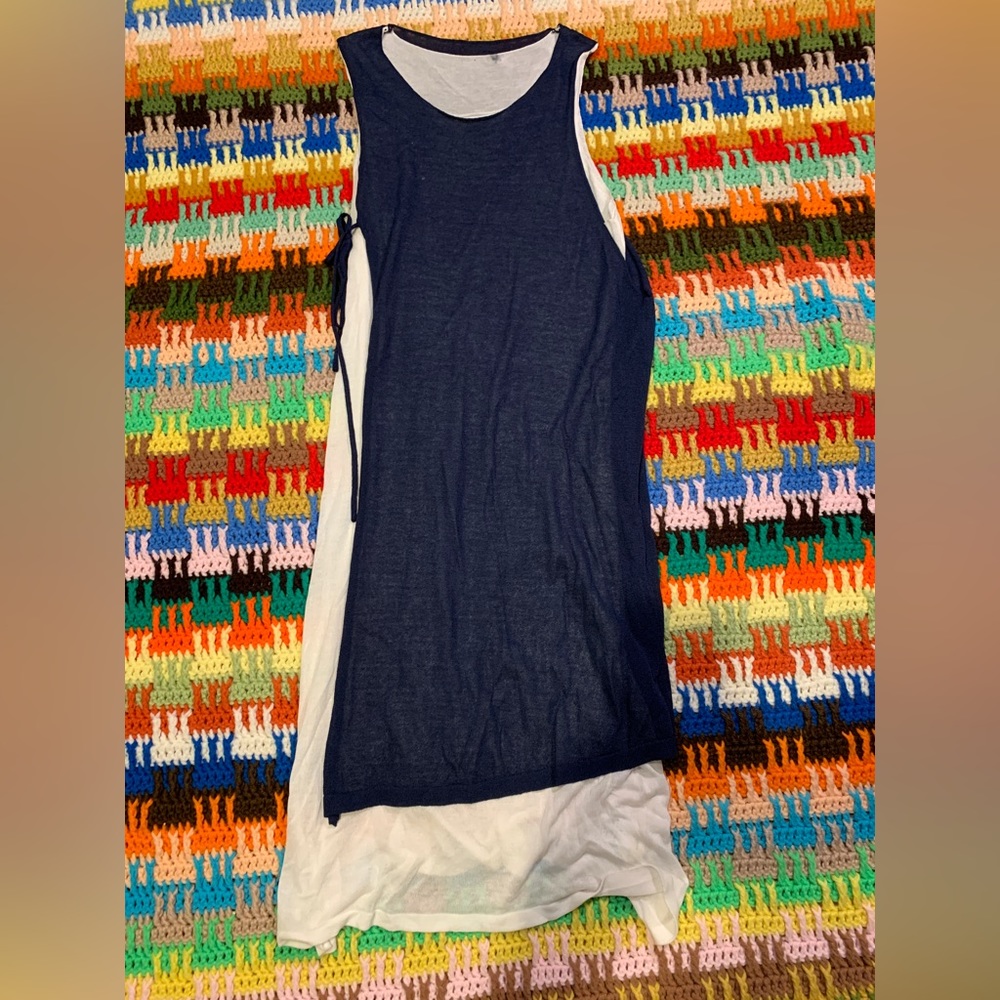 Double dress?? Blue and White size: M